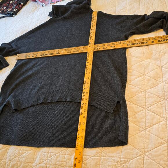 LINE. Cowl Neck Sweater Women's 2X Charcoal Cashmere Minimalist Career Oversized - Picture 5 of 5